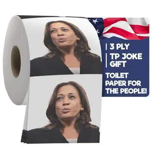 Kamala Harris Funny Toilet Paper Roll Novelty Caricature Toilet Paper with Presidents, Political TP Prank Gift, White Elephant, Secret Santa, Gag Gifts for Adults - 3 Ply Roll Kamala Harris Funny Toilet Paper Roll Novelty Caricature Toilet Paper with Presidents, Political TP Prank Gift, White Elephant, Secret Santa, Gag Gifts for Adults - 3 Ply Roll