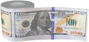 240-Sheet Gag Joke Money Toilet Paper, $100 Dollar Bill, 1 Roll 240-Sheet Gag Joke Money Toilet Paper, $100 Dollar Bill, 1 Roll