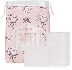 OMSM Cotton Pads, Facial Lip & Eye Makeup Remover Pads,100% Pure Cotton Effective Cosmetic Cotton Squares,Hypoallergenic, Lint-Free(222PCS) OMSM Cotton Pads, Facial Lip & Eye Makeup Remover Pads,100% Pure Cotton Effective Cosmetic Cotton Squares,Hypoallergenic, Lint-Free(222PCS)
