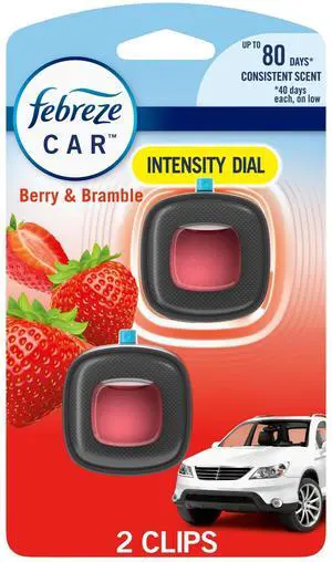 Car Air Freshener Vent Clip Berry & Bramble Scent, .06 oz. Car Vent Clip, 2 Count Car Air Freshener Vent Clip Berry & Bramble Scent, .06 oz. Car Vent Clip, 2 Count