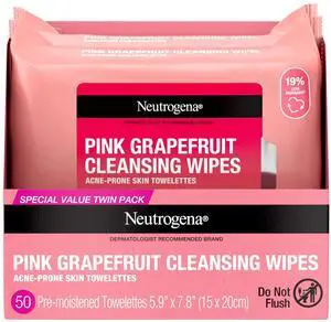 Makeup Remover Cleansing Towelettes, Pink Grapefruit, 25 Count, Twin Pack Makeup Remover Cleansing Towelettes, Pink Grapefruit, 25 Count, Twin Pack