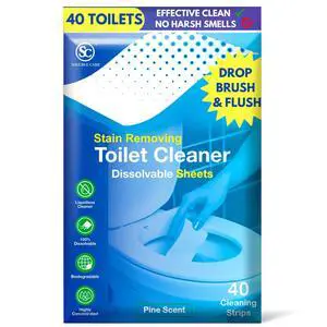 Dissolvable Toilet Bowl Cleaner Sheets (No Bottles, Easy Clean, Quick-Dissolving, Mess-Free, Septic-Safe Cleaning for Home & Office) - 40 Sheets, Pine Scent Dissolvable Toilet Bowl Cleaner Sheets (No Bottles, Easy Clean, Quick-Dissolving, Mess-Free, Septic-Safe Cleaning for Home & Office) - 40 Sheets, Pine Scent