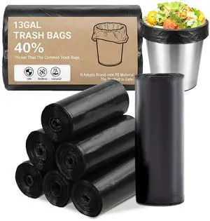 Trash Bags, 13 Gallon Small Trash Bags 40 Count Bathroom Trash Bag Flat-top Small Garbage Black Trash Bag Suitable for Bathroom, Home, Office Trash Bags, 13 Gallon Small Trash Bags 40 Count Bathroom Trash Bag Flat-top Small Garbage Black Trash Bag Suitable for Bathroom, Home, Office