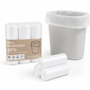 8 Gal Trash Bags, 60 Count, Flat Top Kitchen Garbage Bags, Heavy Duty,White 8 Gal Trash Bags, 60 Count, Flat Top Kitchen Garbage Bags, Heavy Duty,White