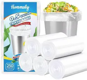 0.5 Gallon 250 pcs Mini Clear Trash Bags, Tiny Strong Garbage Bags,Small Plastic Bags for Desktop Trash Bin, Tiny Bathroom Trash Can Bin Liners,Mini Bags for Waste Basket Liner,Fit 2 Liters-Clear 0.5 Gallon 250 pcs Mini Clear Trash Bags, Tiny Strong Garbage Bags,Small Plastic Bags for Desktop Trash Bin, Tiny Bathroom Trash Can Bin Liners,Mini Bags for Waste Basket Liner,Fit 2 Liters-Clear
