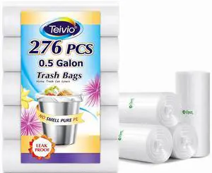0.5 Gallon Mini 11" x 12" Small Clear Trash Bags, Tiny Bathroom Garbage Can Liners by , Small Plastic Bags for Desktop Trash Bin/Dog/Poop Car, Fit 2 Liters or Less Can (300 Counts, Clear) 0.5 Gallon Mini 11" x 12" Small Clear Trash Bags, Tiny Bathroom Garbage Can Liners by , Small Plastic Bags for Desktop Trash Bin/Dog/Poop Car, Fit 2 Liters or Less Can (300 Counts, Clear)