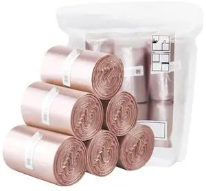 240 Counts Strong Trash Bags,0.5 Gallon Mini Garbage Bags for Small Trash Can,Desktop Trash Bin,Fit 2 Liters or Less Trash Can(6 Rolls,Rose Gold) 240 Counts Strong Trash Bags,0.5 Gallon Mini Garbage Bags for Small Trash Can,Desktop Trash Bin,Fit 2 Liters or Less Trash Can(6 Rolls,Rose Gold)