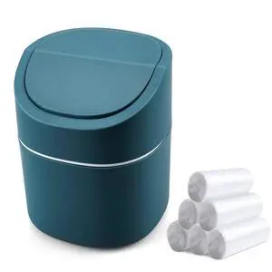 Mini Desk Trash Can with Lid with Trash Bags 180 Pcs Swing-Lid Tiny Countertop Garbage Bin Small Table Top Plastic Covered Waste Basket Mini Desk Trash Can with Lid with Trash Bags 180 Pcs Swing-Lid Tiny Countertop Garbage Bin Small Table Top Plastic Covered Waste Basket