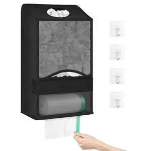 2-in-1 Plastic Bag Holder for Grocery Bags Wall Mount Grocery Bag Dispenser with Trash Bag Storage, Large Capacity Oxford Cloth Organizer for Kitchen Pantry 2-in-1 Plastic Bag Holder for Grocery Bags Wall Mount Grocery Bag Dispenser with Trash Bag Storage, Large Capacity Oxford Cloth Organizer for Kitchen Pantry