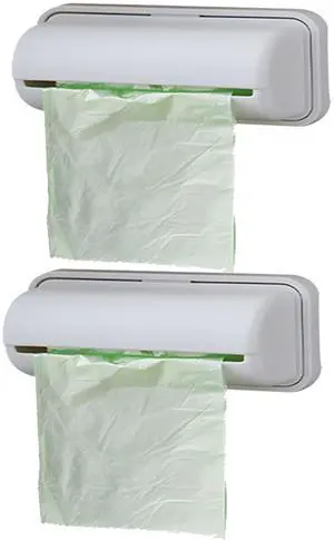 2Pack Small Trash Bag Dispenser Wall Mount with 2 Hooks for Kitchen Bathroom Waste Bin Can Liner Holder Organizer Under Sink 2Pack Small Trash Bag Dispenser Wall Mount with 2 Hooks for Kitchen Bathroom Waste Bin Can Liner Holder Organizer Under Sink