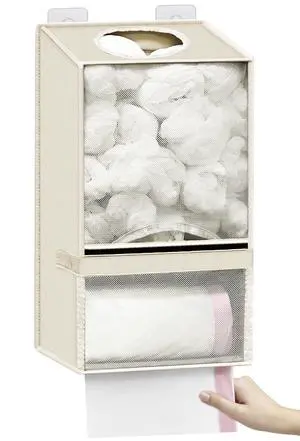 Plastic Bag Holder - Large Wall Mount Grocery Bag Holder & Dispenser for Home Kitchen, 2-in-1 Space-Saving Durable Organizer House Necessities, Beige Plastic Bag Holder - Large Wall Mount Grocery Bag Holder & Dispenser for Home Kitchen, 2-in-1 Space-Saving Durable Organizer House Necessities, Beige