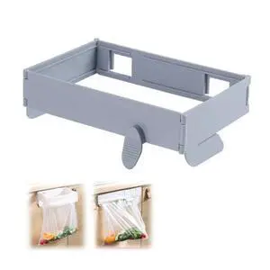 2Pcs Foldable Trash Bag Holder No Drill Adhesive Rack For Kitchen Cabinet Door 2Pcs Foldable Trash Bag Holder No Drill Adhesive Rack For Kitchen Cabinet Door