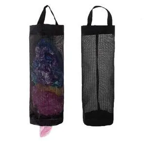 Plastic Bag Holder, Grocery Bag Holder Mesh Hanging Storage Bag Dispenser (Black 2 Packs) Plastic Bag Holder, Grocery Bag Holder Mesh Hanging Storage Bag Dispenser (Black 2 Packs)