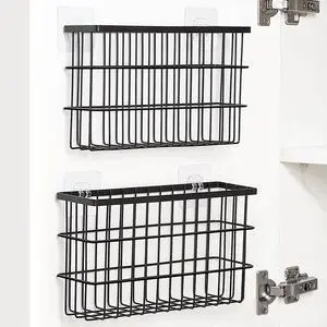 2 Pack Cabinet Door Organizer,Self Adhesive Lid Organizers Inside Cabinet Storage Boxes,Hanging Storage Basket Organizer Wall Mounted Pantry Caddy Cup Holder for Kitchen,Fridge,Bathroom 2 Pack Cabinet Door Organizer,Self Adhesive Lid Organizers Inside Cabinet Storage Boxes,Hanging Storage Basket Organizer Wall Mounted Pantry Caddy Cup Holder for Kitchen,Fridge,Bathroom