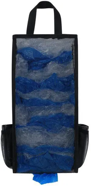 Plastic Bag Holder, Large Capacity Grocery Bag Holder, Breathable Mesh Plastic Bag Holders for Grocery Bags Storage, Lightweight Trash Bag Holder Dispenser Organizer, Black Plastic Bag Holder, Large Capacity Grocery Bag Holder, Breathable Mesh Plastic Bag Holders for Grocery Bags Storage, Lightweight Trash Bag Holder Dispenser Organizer, Black