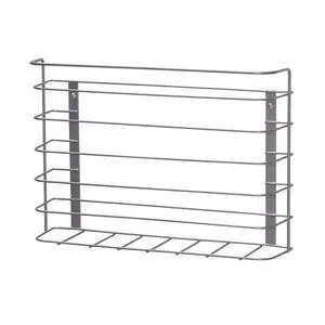 Tall Door Mount Cabinet Organizer with Steel Wire Frame in Nickel Powder Finish, Silver Tall Door Mount Cabinet Organizer with Steel Wire Frame in Nickel Powder Finish, Silver