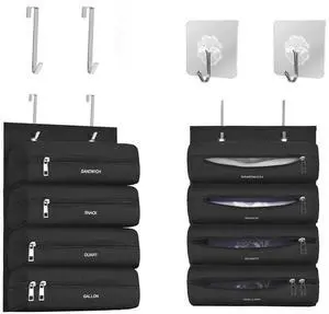 Zipper Bag Organizer Compatible with Gallon, Quart, Sandwich & Snack Food Storage Bag, Kitchen Plastic Bag Storage Organizer for Kitchen RV Camper (Black) Zipper Bag Organizer Compatible with Gallon, Quart, Sandwich & Snack Food Storage Bag, Kitchen Plastic Bag Storage Organizer for Kitchen RV Camper (Black)