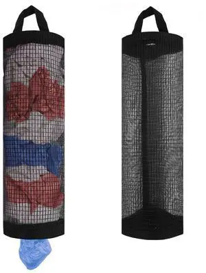 2Pc Grocery Bag Holder, Trash Bags Dispenser Organizer, Breathable Mesh Bags Black Hanging Storage Dispenser 2Pc Grocery Bag Holder, Trash Bags Dispenser Organizer, Breathable Mesh Bags Black Hanging Storage Dispenser