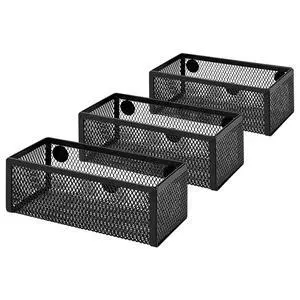 Magnetic Storage Baskets, Mesh Organizers for Office Supplies and Workspace, 6" x 2.5" x 2.2", Black, 3-Pack Magnetic Storage Baskets, Mesh Organizers for Office Supplies and Workspace, 6" x 2.5" x 2.2", Black, 3-Pack