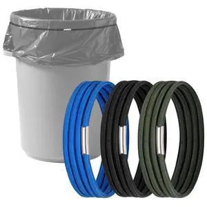 Garbage Can Rubber Bands, Heavy-Duty Garbage Bag Holder for 32-55 Gallon Bins, Large Trash Can Rubber Bands with High Elasticity, Band to Hold Trash Bags in Place, Set of 3 in Black, Blue, Green Garbage Can Rubber Bands, Heavy-Duty Garbage Bag Holder for 32-55 Gallon Bins, Large Trash Can Rubber Bands with High Elasticity, Band to Hold Trash Bags in Place, Set of 3 in Black, Blue, Green