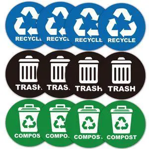 12 Pack Trash Compost Recycle Stickers for Trash Can, Trash Recycle Compost Stickers for Garbage Cans, Yard Waste, and Recycling Bins,Self-Adhesive Vinyl Decals Weatherproof Indoor Outdoor, 12 Pack Trash Compost Recycle Stickers for Trash Can, Trash Recycle Compost Stickers for Garbage Cans, Yard Waste, and Recycling Bins,Self-Adhesive Vinyl Decals Weatherproof Indoor Outdoor,