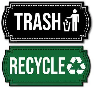 Recycle and Trash Magnets for Kitchen Cans and Recycling Bins, Dual Trash and Recycle Magnet for Garbage Can Logo Symbol, 2 Magnetic Sticker Adhesives, 6.5x3 Inch Design Home Outdoor Waste (Green) Recycle and Trash Magnets for Kitchen Cans and Recycling Bins, Dual Trash and Recycle Magnet for Garbage Can Logo Symbol, 2 Magnetic Sticker Adhesives, 6.5x3 Inch Design Home Outdoor Waste (Green)
