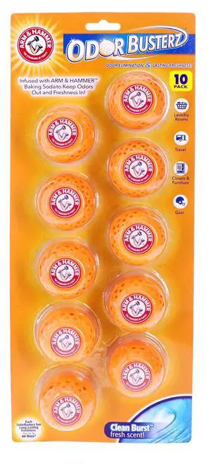 OdorBusterz® Odor Eliminator Balls, Clean Burst, 10 Count Baking Soda Odor Control for Closets, Drawers, Hampers & Small Spaces OdorBusterz® Odor Eliminator Balls, Clean Burst, 10 Count Baking Soda Odor Control for Closets, Drawers, Hampers & Small Spaces