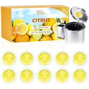 10 Pack Trash Can Deodorizer, Citrus Scent Stick-On Gel Air Freshener Up to 30 Days, Long Lasting Odor Absorber for Kitchen Garbage Bin, Bathroom, Diaper Pail, Closet, Each 0.176 Oz 10 Pack Trash Can Deodorizer, Citrus Scent Stick-On Gel Air Freshener Up to 30 Days, Long Lasting Odor Absorber for Kitchen Garbage Bin, Bathroom, Diaper Pail, Closet, Each 0.176 Oz