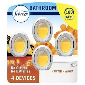 Bathroom Air Freshener, Odor-Fighting, Plug In Alternative, Air Fresheners for Small Spaces in Home, Bathroom, Kitchen, & Closet, Pet & Litter Box Odor Fighter, Hawaiian Aloha Scent, 4ct Bathroom Air Freshener, Odor-Fighting, Plug In Alternative, Air Fresheners for Small Spaces in Home, Bathroom, Kitchen, & Closet, Pet & Litter Box Odor Fighter, Hawaiian Aloha Scent, 4ct
