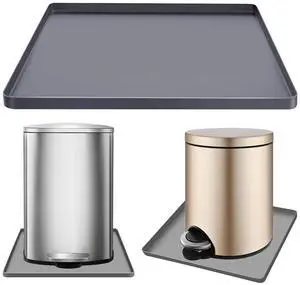 Trash Can Mat 23.6"x15.7" Garbage Can Mat with Raised Edge, Non-Slip Recycle Bins Pad Under Trash Bin Mat Waterproof Floor Protector, Large Silicone Mat for Opening Cans, Kitchen, Fridge, Washer Trash Can Mat 23.6"x15.7" Garbage Can Mat with Raised Edge, Non-Slip Recycle Bins Pad Under Trash Bin Mat Waterproof Floor Protector, Large Silicone Mat for Opening Cans, Kitchen, Fridge, Washer