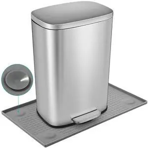 Trash Can Mat, Silicone with Dual Non-Slip Texture, Bottom Suction Cups for Secure Placement on Smooth Surfaces, Raised Edges to prevent Spills,Suitable for Kitchen, Living Room, Bedroom Trash Can Mat, Silicone with Dual Non-Slip Texture, Bottom Suction Cups for Secure Placement on Smooth Surfaces, Raised Edges to prevent Spills,Suitable for Kitchen, Living Room, Bedroom