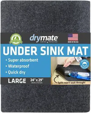 Premium Under Sink Mat, Waterproof Cabinet Protection Mats for Kitchen & Bathroom, Absorbent Shelf Liners, Slip-Resistant, Non-Adhesive, Machine Washable (USA Made)(24x29)(Charcoal) Premium Under Sink Mat, Waterproof Cabinet Protection Mats for Kitchen & Bathroom, Absorbent Shelf Liners, Slip-Resistant, Non-Adhesive, Machine Washable (USA Made)(24x29)(Charcoal)