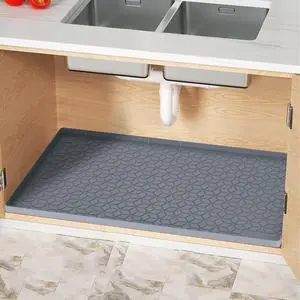 Under Sink Mats 14"x22" for Kitchen, Silicone Waterproof Liner, Sink Silicone Tray with Drain Hole, Storage and Organizers, Cabinet and Counter Protector,Litter Mat, Pet Cat Puppy Essentials Under Sink Mats 14"x22" for Kitchen, Silicone Waterproof Liner, Sink Silicone Tray with Drain Hole, Storage and Organizers, Cabinet and Counter Protector,Litter Mat, Pet Cat Puppy Essentials