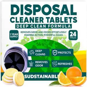 Garbage Disposal Cleaner Tablets 24-Pack - Sink Cleaner and Deodorizer, Disposal Cleaner and Deodorizer, Garbage Disposal Cleaner and Deodorizer Tablets - up to 1-year Supply Garbage Disposal Cleaner Tablets 24-Pack - Sink Cleaner and Deodorizer, Disposal Cleaner and Deodorizer, Garbage Disposal Cleaner and Deodorizer Tablets - up to 1-year Supply