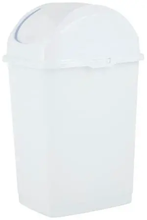 Small 2.5 Gallon Plastic Trash Can with Swing Top Lid, Compact Slim Waste Bin for Under Desk, Office, Bedroom, Bathroom, Dorm Room, 10 Qt. Portable Garbage Can (White) Small 2.5 Gallon Plastic Trash Can with Swing Top Lid, Compact Slim Waste Bin for Under Desk, Office, Bedroom, Bathroom, Dorm Room, 10 Qt. Portable Garbage Can (White)