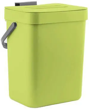 Food Waste Basket Bin for Kitchen, Small Countertop Compost Bin with Lid, Odor-Free Food Scrap Container, Wall Mounted Garbage Can, 3L/0.8 Gal, Green Food Waste Basket Bin for Kitchen, Small Countertop Compost Bin with Lid, Odor-Free Food Scrap Container, Wall Mounted Garbage Can, 3L/0.8 Gal, Green