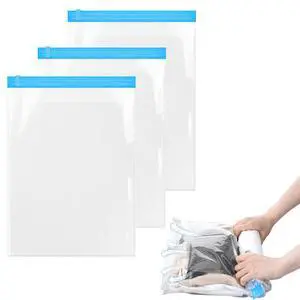 Travel Compression Bags, Roll-Up Space Saver Bags Vacuum Storage Bags 47x35cm/18.5x13.7in for Luggage Backpack Suitcase Packing Organizers(3PCS) Travel Compression Bags, Roll-Up Space Saver Bags Vacuum Storage Bags 47x35cm/18.5x13.7in for Luggage Backpack Suitcase Packing Organizers(3PCS)