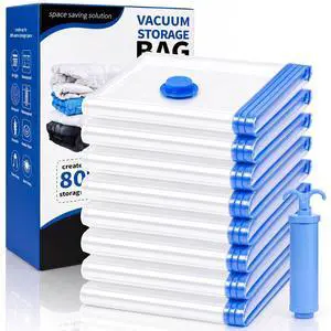 Jumbo Vacuum Storage Bags, 39 x 31 in, X-Large Space Saver Bags, 8 Pack with Hand Pump for Comforters, Blankets, Bedding, and Clothes Jumbo Vacuum Storage Bags, 39 x 31 in, X-Large Space Saver Bags, 8 Pack with Hand Pump for Comforters, Blankets, Bedding, and Clothes
