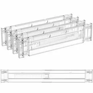 4 Pack 3.2 Inch Shallow Acrylic Drawer Dividers for Clothes,Expandable Deep Dresser Dividers From 15 to 21'',Adjustable Drawer Separators for Dresser,Nursery and Baby Clothing,Sock,Underwear 4 Pack 3.2 Inch Shallow Acrylic Drawer Dividers for Clothes,Expandable Deep Dresser Dividers From 15 to 21'',Adjustable Drawer Separators for Dresser,Nursery and Baby Clothing,Sock,Underwear
