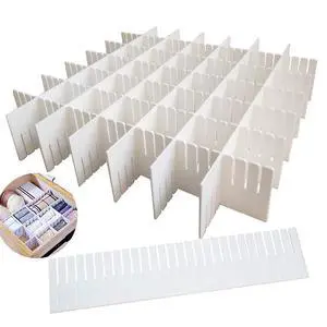 12PCS DIY Plastic Grid Drawer Dividers,White Adjustable Sock Underwear Dresser Drawer Organizers Divider for Stationary Storage 12PCS DIY Plastic Grid Drawer Dividers,White Adjustable Sock Underwear Dresser Drawer Organizers Divider for Stationary Storage
