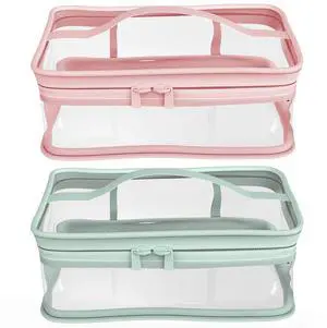 Makeup Bag Zipper Waterproof Portable Travel Storage Pouch 2 Pcs Makeup Bag Zipper Waterproof Portable Travel Storage Pouch 2 Pcs