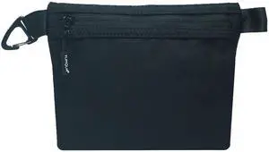 Water-Resistant Zipper Pouch with Carabiner Clip, Small Nylon Multipurpose Travel Digital Cosmetics Toiletry Bag Tool Storage Pouch, Black Water-Resistant Zipper Pouch with Carabiner Clip, Small Nylon Multipurpose Travel Digital Cosmetics Toiletry Bag Tool Storage Pouch, Black