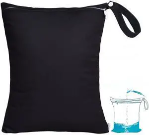 Waterproof Wet Dry Bag for Swimsuit, Reusable Bag for Travel, Food Storage, Stroller, Daycare, Baby Diapers, Yoga, Beach, Pool, Wet Clothes-Black Waterproof Wet Dry Bag for Swimsuit, Reusable Bag for Travel, Food Storage, Stroller, Daycare, Baby Diapers, Yoga, Beach, Pool, Wet Clothes-Black