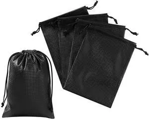Tech-Weave PU-Coated Drawstring Bags (Set of 5) Water-Resistant, Directional-Stretch Travel Organizers for Phone, Toiletries, Tech Gear, Collections - Wipe-Clean (Black 3D, 5 x 7 Inch) Tech-Weave PU-Coated Drawstring Bags (Set of 5) Water-Resistant, Directional-Stretch Travel Organizers for Phone, Toiletries, Tech Gear, Collections - Wipe-Clean (Black 3D, 5 x 7 Inch)