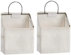 Wall-Hanging Storage Bags, Desktop Organizer Basket Cotton Linen Hanging Storage Basket for Kitchen,Bderoom,Living Room (#2 White) Wall-Hanging Storage Bags, Desktop Organizer Basket Cotton Linen Hanging Storage Basket for Kitchen,Bderoom,Living Room (#2 White)