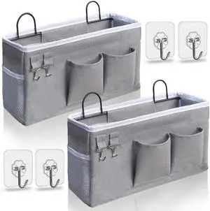 2pcs Hanging Baskets for Organizing,Fabric Wall storage Basket,Wall Organizer for Closet,Kitchen, Bedroom, Office, RV Camper,Locker (Gray) 2pcs Hanging Baskets for Organizing,Fabric Wall storage Basket,Wall Organizer for Closet,Kitchen, Bedroom, Office, RV Camper,Locker (Gray)