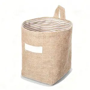 Small Hanging Basket, Small Wall Basket Cotton and Linen Hanging Storage Foldable Baskets for Desktop, Ideal for Organizing Keys and Miscellaneous Items Family Organizer Box Small Hanging Basket, Small Wall Basket Cotton and Linen Hanging Storage Foldable Baskets for Desktop, Ideal for Organizing Keys and Miscellaneous Items Family Organizer Box