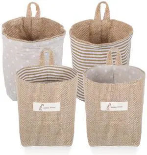 2 Pack Hanging Basket for Door, Small Jute Wall Storage, Hanging Storage Bags Cotton Linen Boho Camper Decor for Keys, Flower Plants, Wallet 2 Pack Hanging Basket for Door, Small Jute Wall Storage, Hanging Storage Bags Cotton Linen Boho Camper Decor for Keys, Flower Plants, Wallet