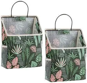 2 Pcs Wall-hanging Storage Bags,Desktop Organizer Basket Cotton Linen Hanging Storage Basket for Kitchen,Bderoom,Living Room-Plant 2 Pcs Wall-hanging Storage Bags,Desktop Organizer Basket Cotton Linen Hanging Storage Basket for Kitchen,Bderoom,Living Room-Plant