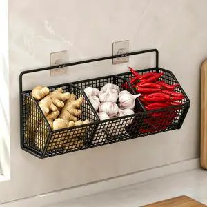 Hanging Wire Fruit Basket with Adhesive Hooks, Hanging Fruit Baskets for Kitchen Counter, Wall Basket for Kitchen Bathroom Pantry, Space Saving Hanging Kitchen Baskets for Wall Mount Storage Hanging Wire Fruit Basket with Adhesive Hooks, Hanging Fruit Baskets for Kitchen Counter, Wall Basket for Kitchen Bathroom Pantry, Space Saving Hanging Kitchen Baskets for Wall Mount Storage